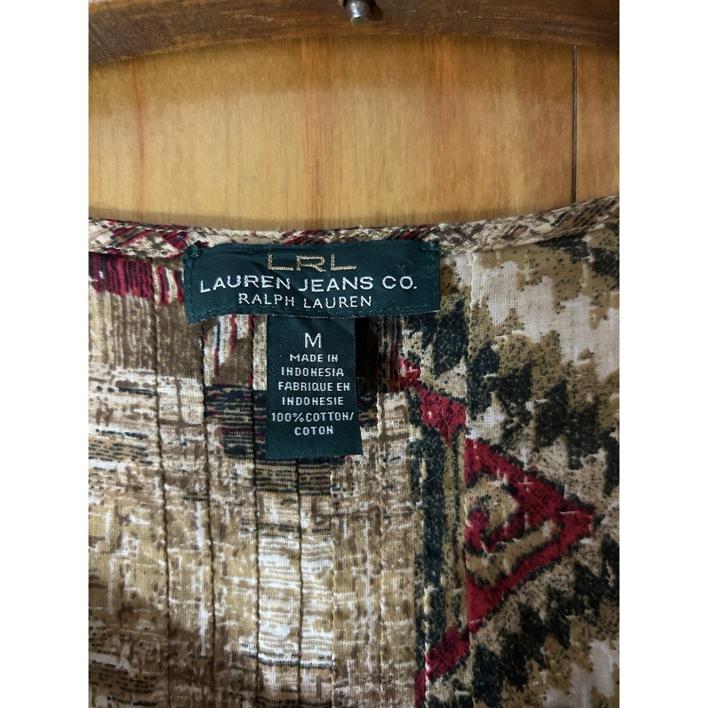 LRL Lauren Jean Co-Ralph Lauren-Women‎ Sz M Southwest Aztec Blouse - Picture 3 of 8
